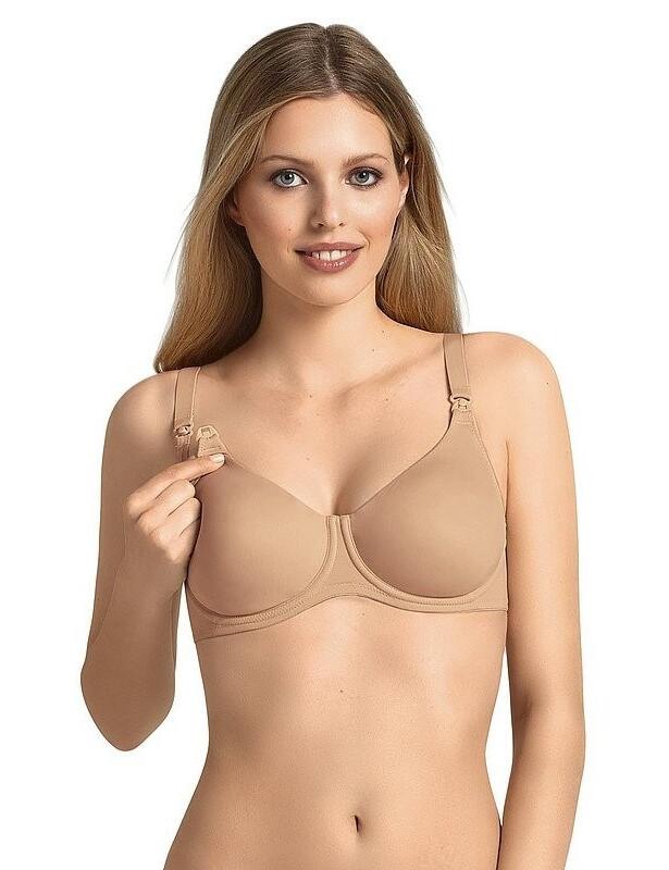 Nurse with ease in this comfortable underwired bra from Anita! This bra is made with a modern high-tech blend of polyester and polyamide fibres, which is very light, smooth, hard wearing and breathable! This bra also features a soft, naturally shaping underwiring for great shape and lift! Comes complete with stretchy, fully adjustable straps for your individual fit and comfort along with the Kiwklip system which enables quick unfastening on the cups for convenient and easy breastfeeding!