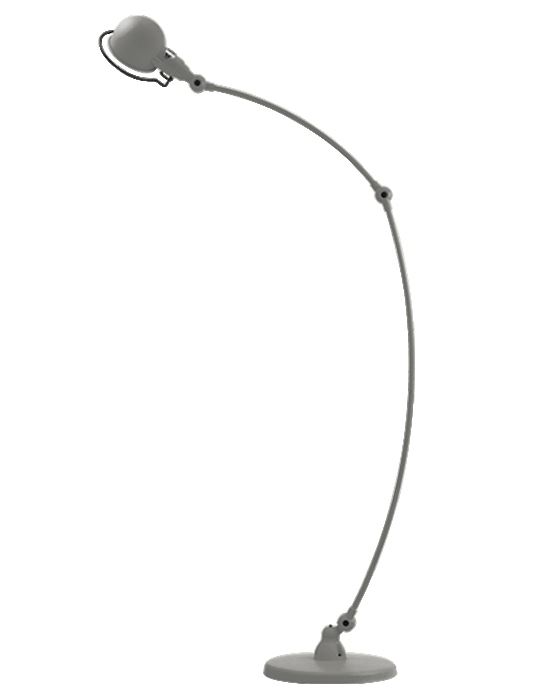 Jielde Signal Curved Floor Lamp Mouse Grey Gloss