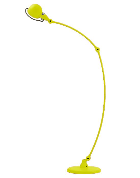 Jielde Signal Curved Floor Lamp Yellow Sulphur Matt