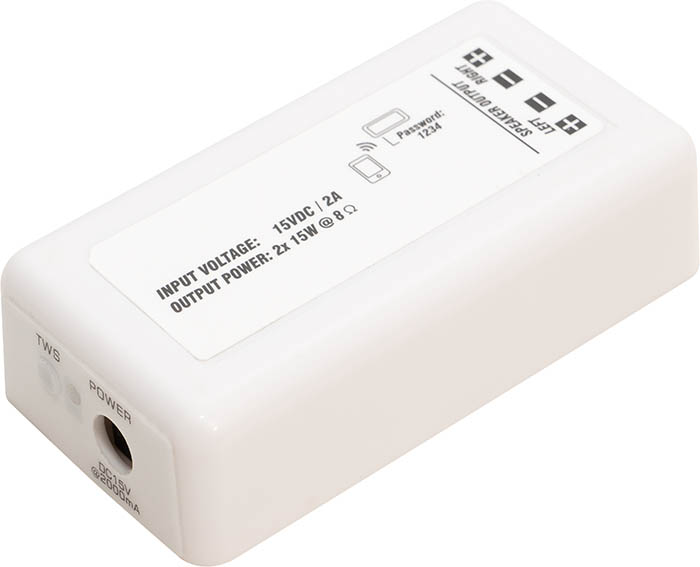 EAUDIO 2 X 15W Bluetooth Amplifier V5.0 in White