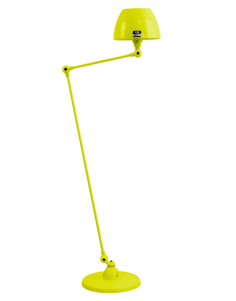 Jielde Aicler Two Arm Floor Light Curved Shade Yellow Sulphur Gloss
