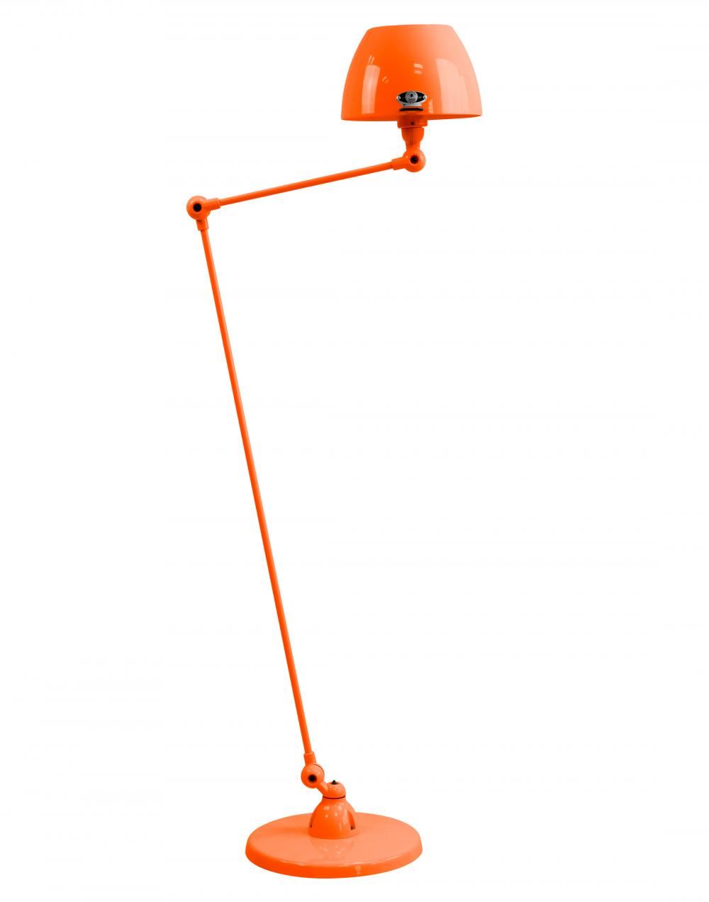 Jielde Aicler Two Arm Floor Light Curved Shade Orange Gloss
