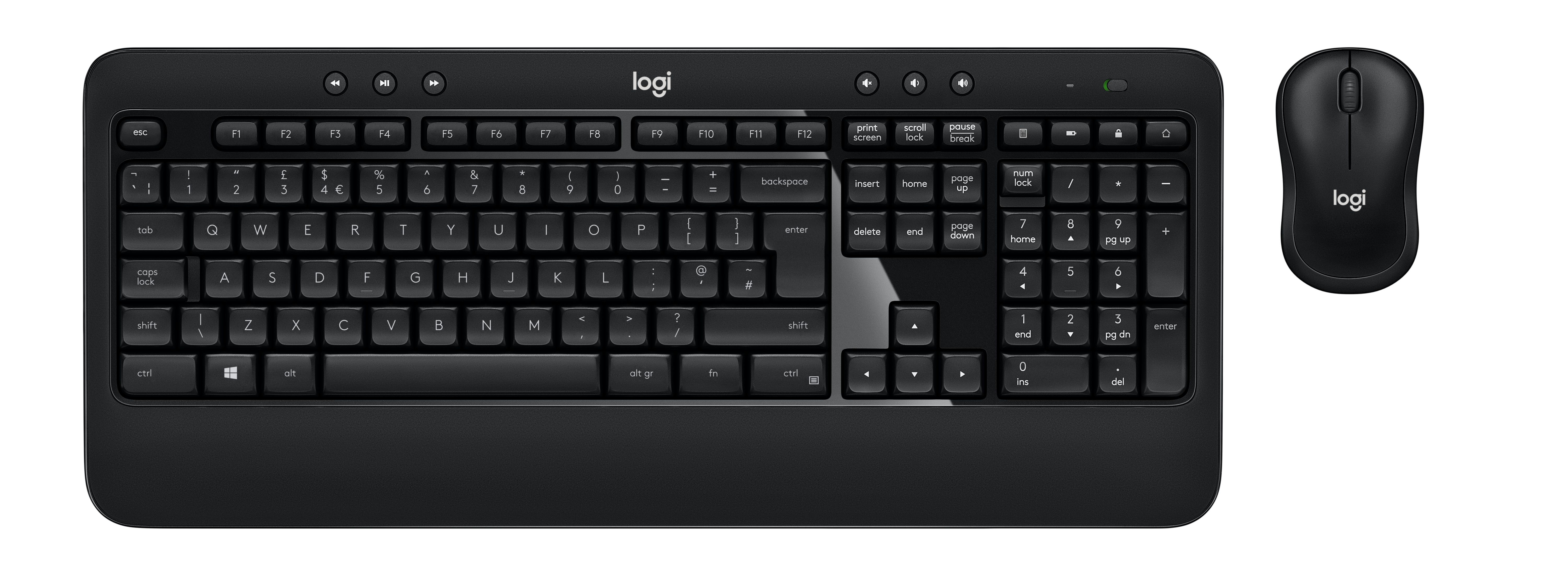 Logitech Advanced Combo Keyboard Rf Wireless Qwerty Uk International Black