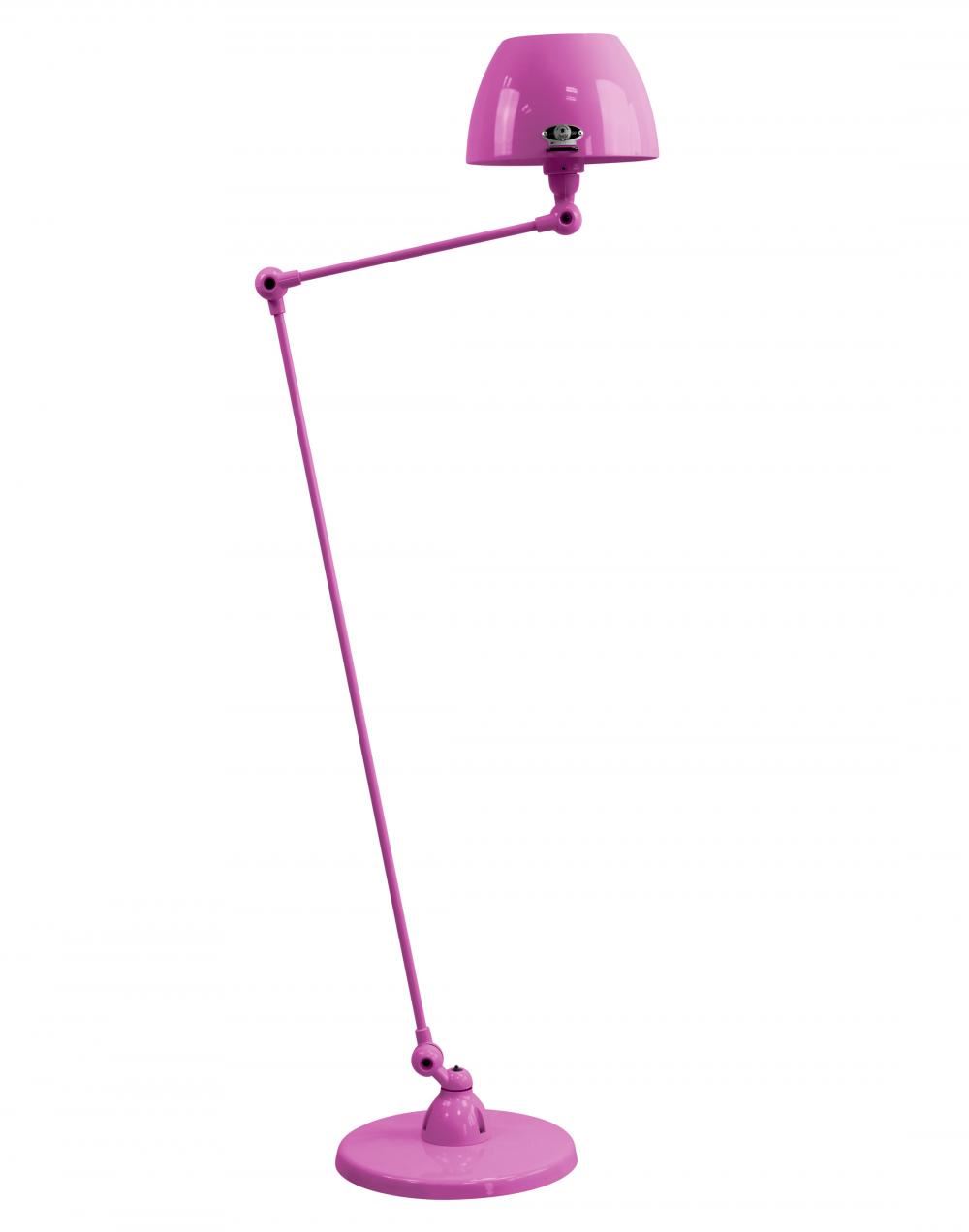 Jielde Aicler Two Arm Floor Light Curved Shade Violet Fuchsia Gloss