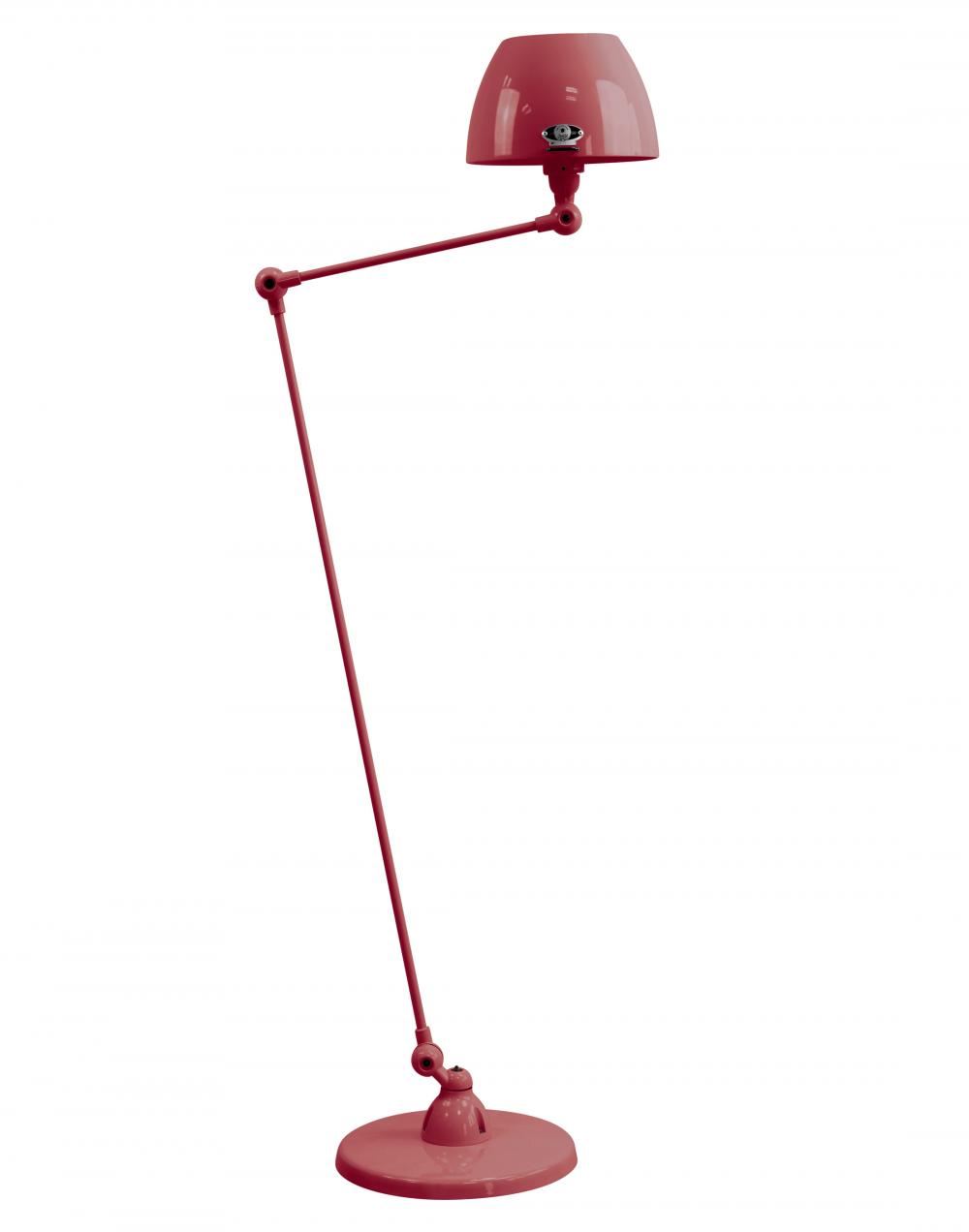 Jielde Aicler Two Arm Floor Light Curved Shade Burgundy Gloss