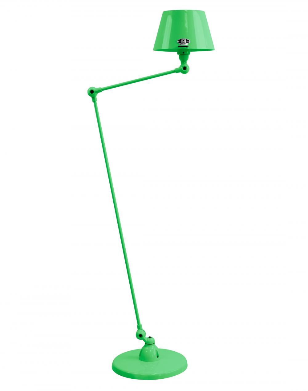 Jielde Aicler Two Arm Floor Light Straight Shade Apple Green Gloss