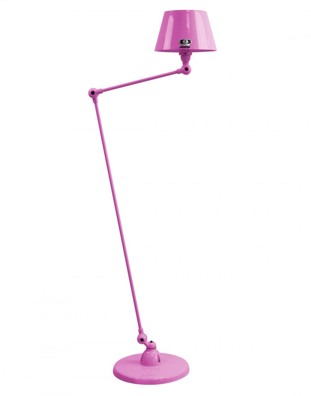 Jielde Aicler Two Arm Floor Light Straight Shade Violet Fuchsia Gloss