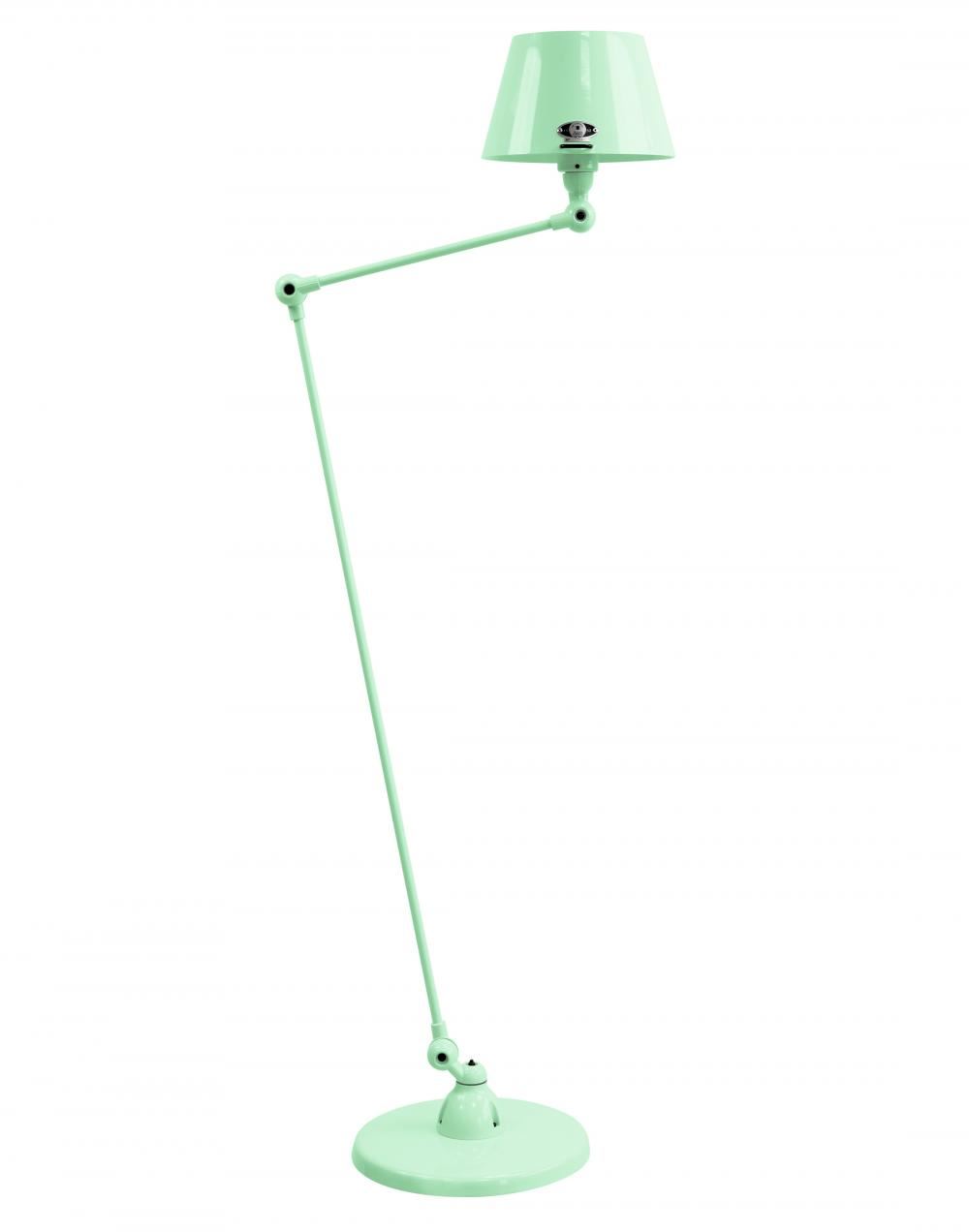 Jielde Aicler Two Arm Floor Light Straight Shade Water Green Gloss