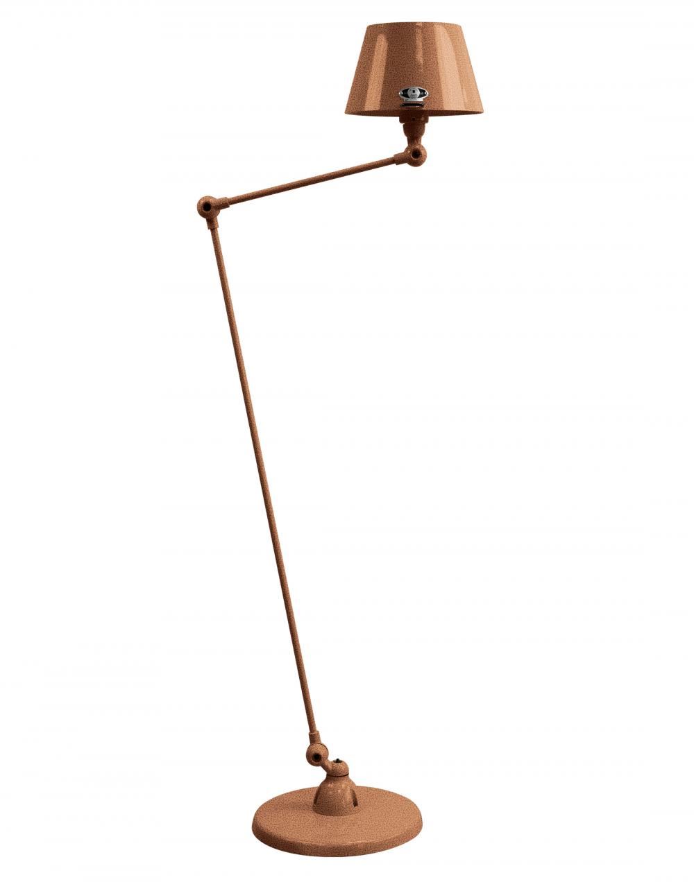 Jielde Aicler Two Arm Floor Light Straight Shade Copper Hammered Gloss