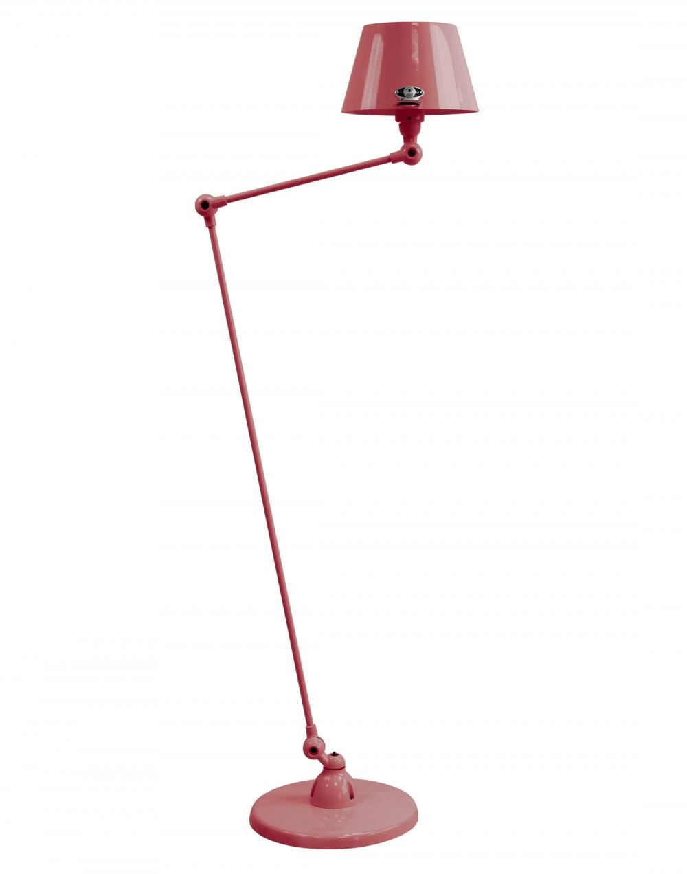 Jielde Aicler Two Arm Floor Light Straight Shade Burgundy Matt