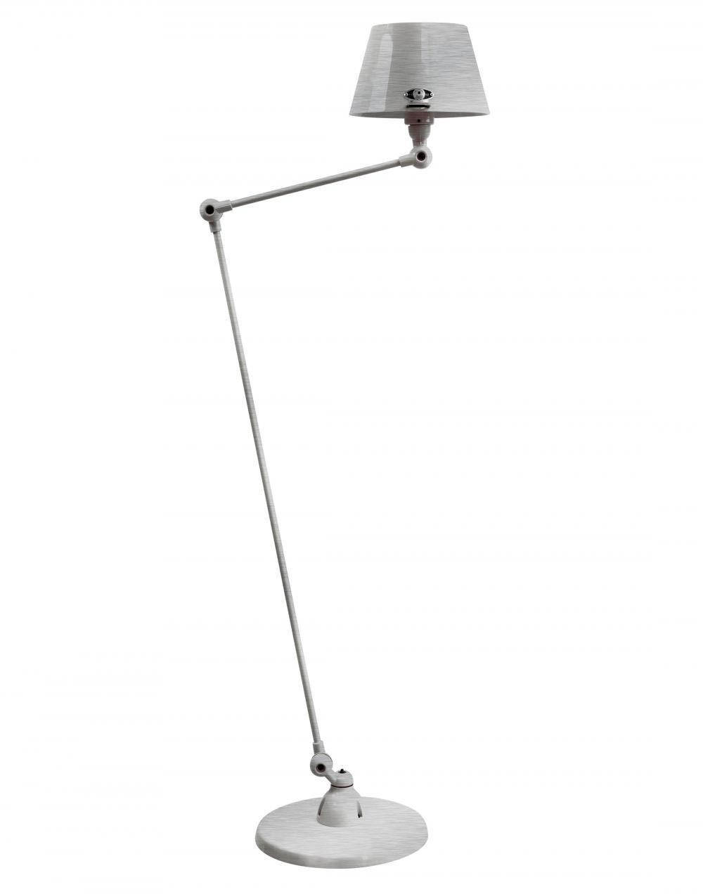 Jielde Aicler Two Arm Floor Light Straight Shade Brushed Steel