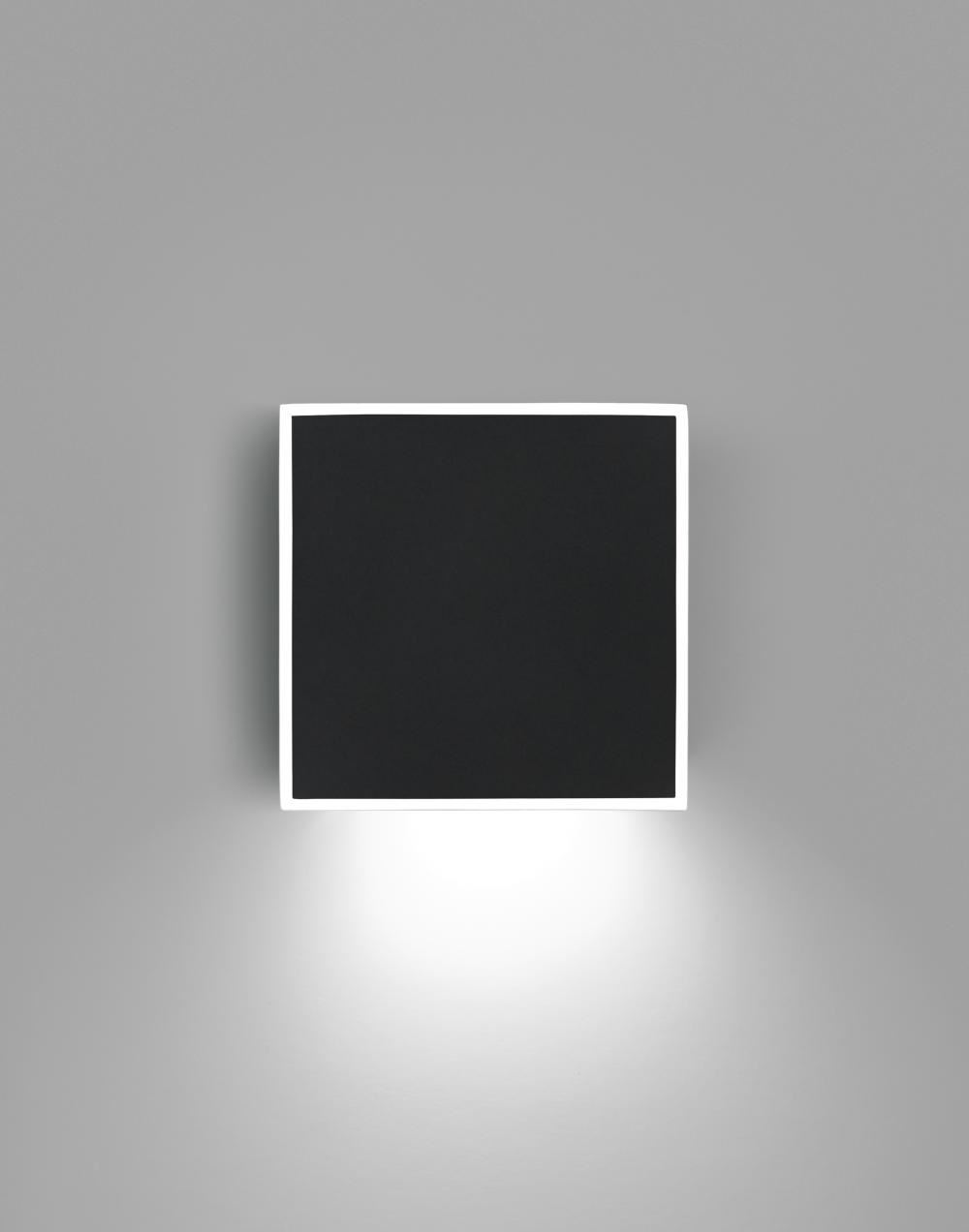 Alpha Flush Wall Light 7925 Black And Chrome