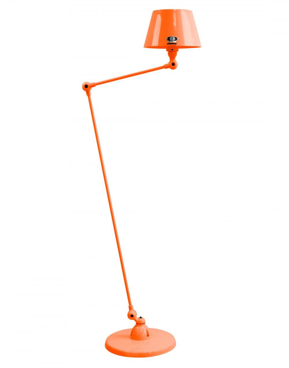 Jielde Aicler Two Arm Floor Light Straight Shade Orange Gloss