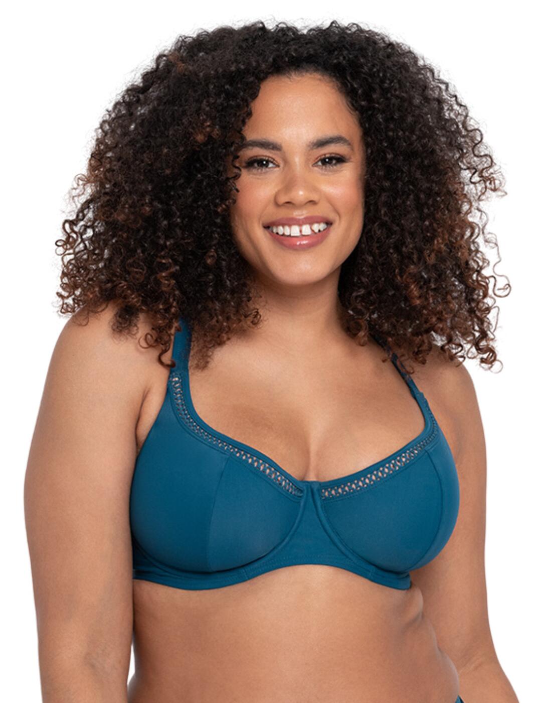 Curvy Kate returns with the stunning First Class swimwear range in new exciting colours. This bikini top is made to transform your beach or pool outing into a truly comfortable and stylish experience. The balcony-style neckline is designed to subtly accentuate your beautiful curves, while the underwired non-padded cups give you comfort and maintain a secure fit. Adjustable shoulder straps have a multiway quality, which can better reflect your style and preference. Wear with matching bikini briefs from the First Class collection for a coordinated look.  Balcony-style neckline Smooth elastic material Plastic barrow clasp closure Adjustable multiway shoulder straps Underwired Non-padded Matching coordinates available Country of origin: China Composition Main: 80% Recycled Nylon &pipe; 20% Xtra Life Lycra Composition Lining: 100% Polyamide Composition Mesh: 65% Nylon &pipe; 35% Elastane Composition Wing Mesh: 73% Nylon &pipe; 27% Elastane Listed in UK sizes  58427-102788-1343680 CS020306 Balcony Bikini Top