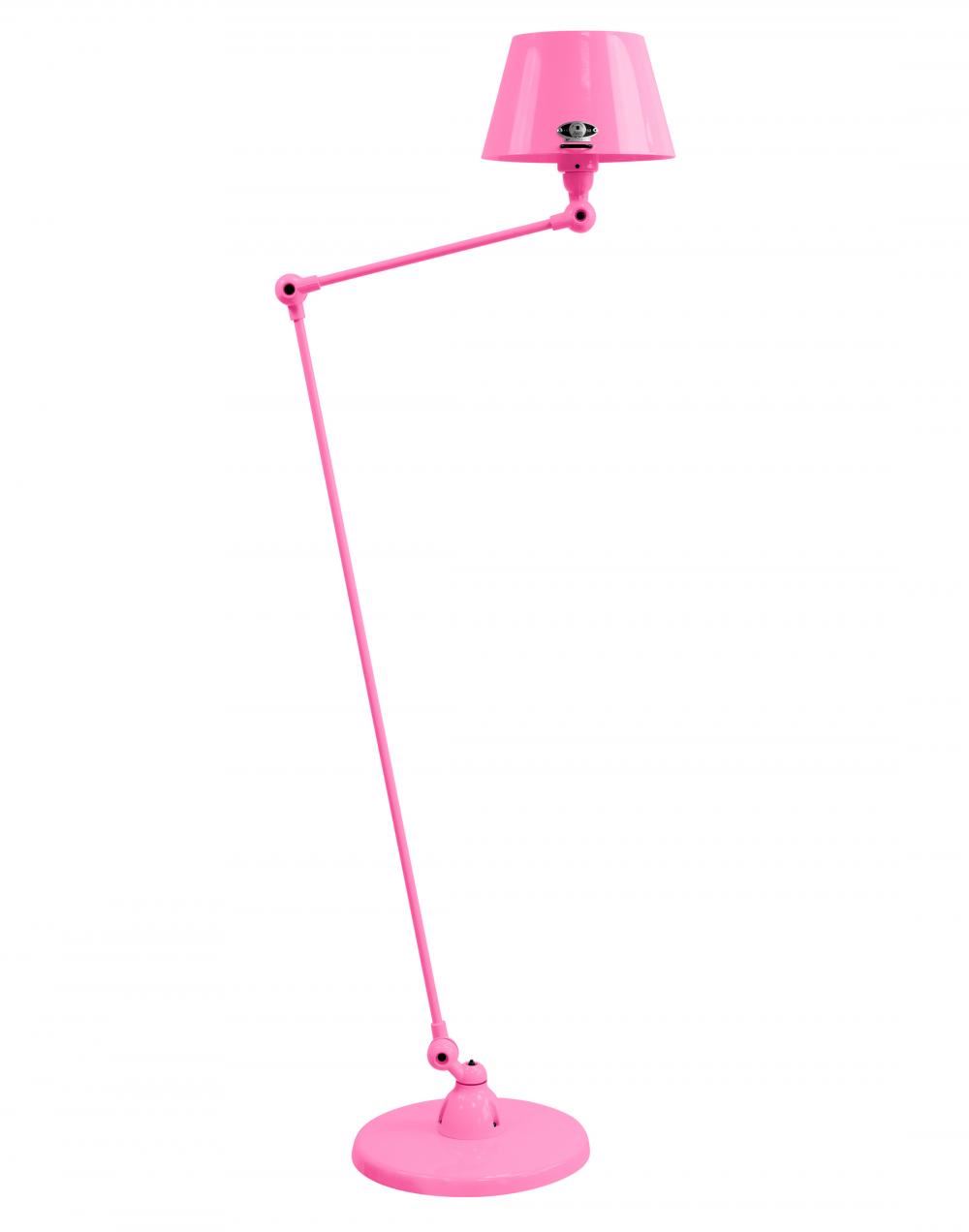 Jielde Aicler Two Arm Floor Light Straight Shade Pink Matt