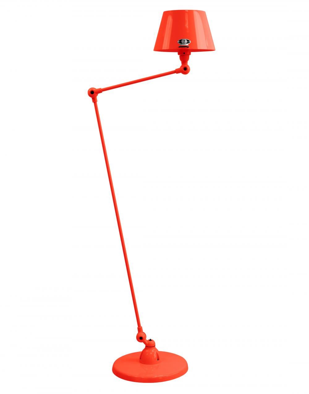 Jielde Aicler Two Arm Floor Light Straight Shade Red Gloss