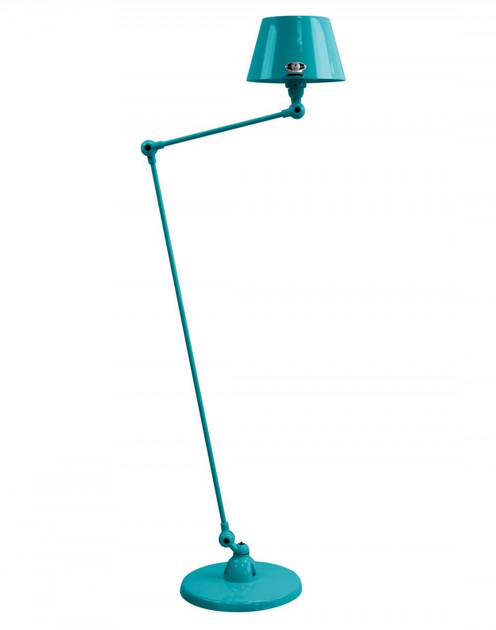 Jielde Aicler Two Arm Floor Light Straight Shade Ocean Blue Gloss