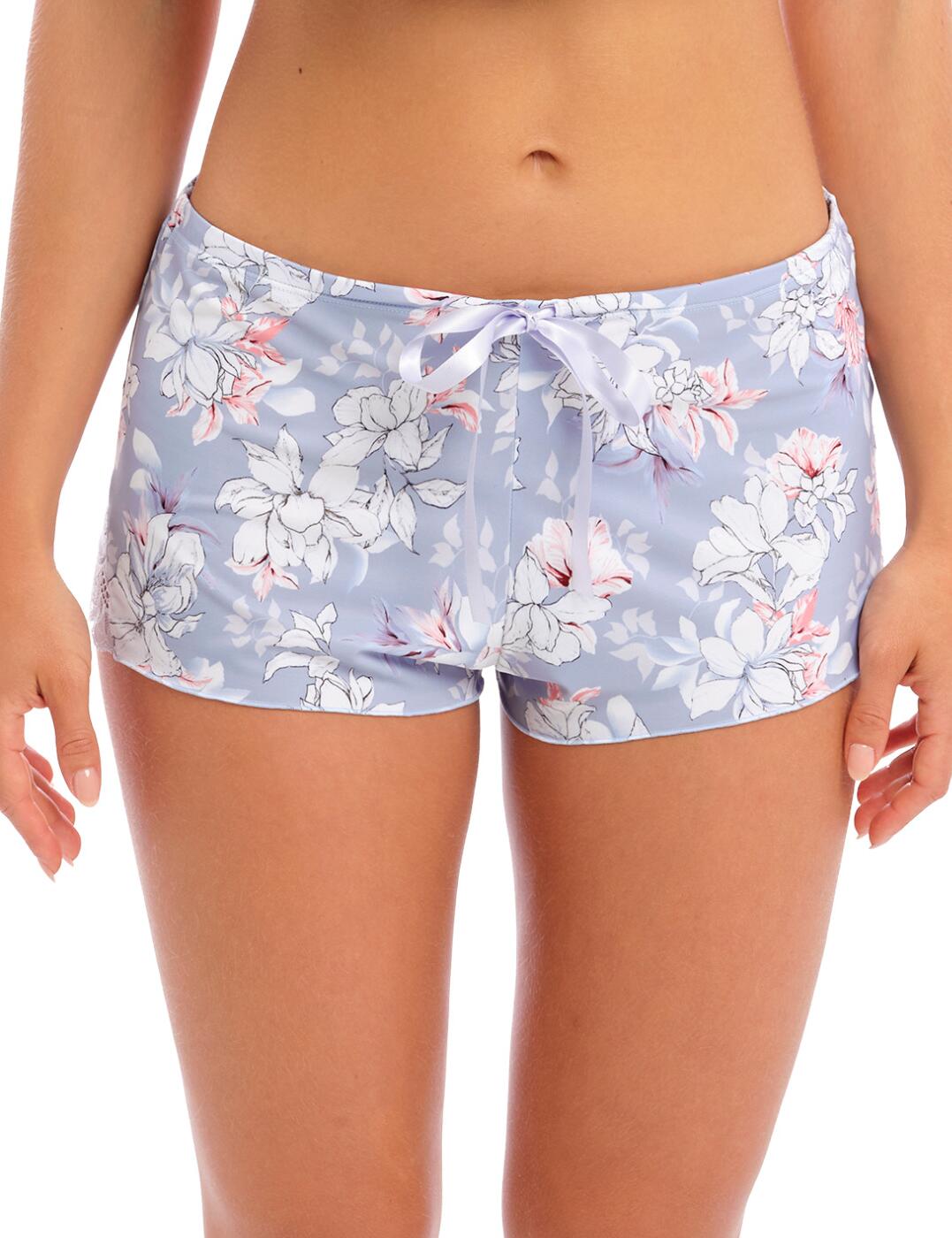 These pyjama shorts from Fantasie's Olivia collection blend comfort and chic styling. Falling to a mini-length with a chic floral lace insert on the side panelling, these pyjama shorts have a flirtatious flair that is complimented by the gorgeous floral print design. This piece boasts a low-rise waist with a self-tie waistband detailing for you can adjust the fit entirely to your own personal preference. Pair this pyjama short with the available matching items from Fantasie's Olivia line to complete this cosy set.  Adjustable self-tie waistband Mini-length Low-rise waist Soft handle floral printed fabric Lace inserts on the side panels Country of origin: Tunisia Composition: 83% Polyester &pipe; 14% Elastane &pipe; 3% Polyamide Listed in UK sizes  58441-102803-1341367 3188  Short Brief