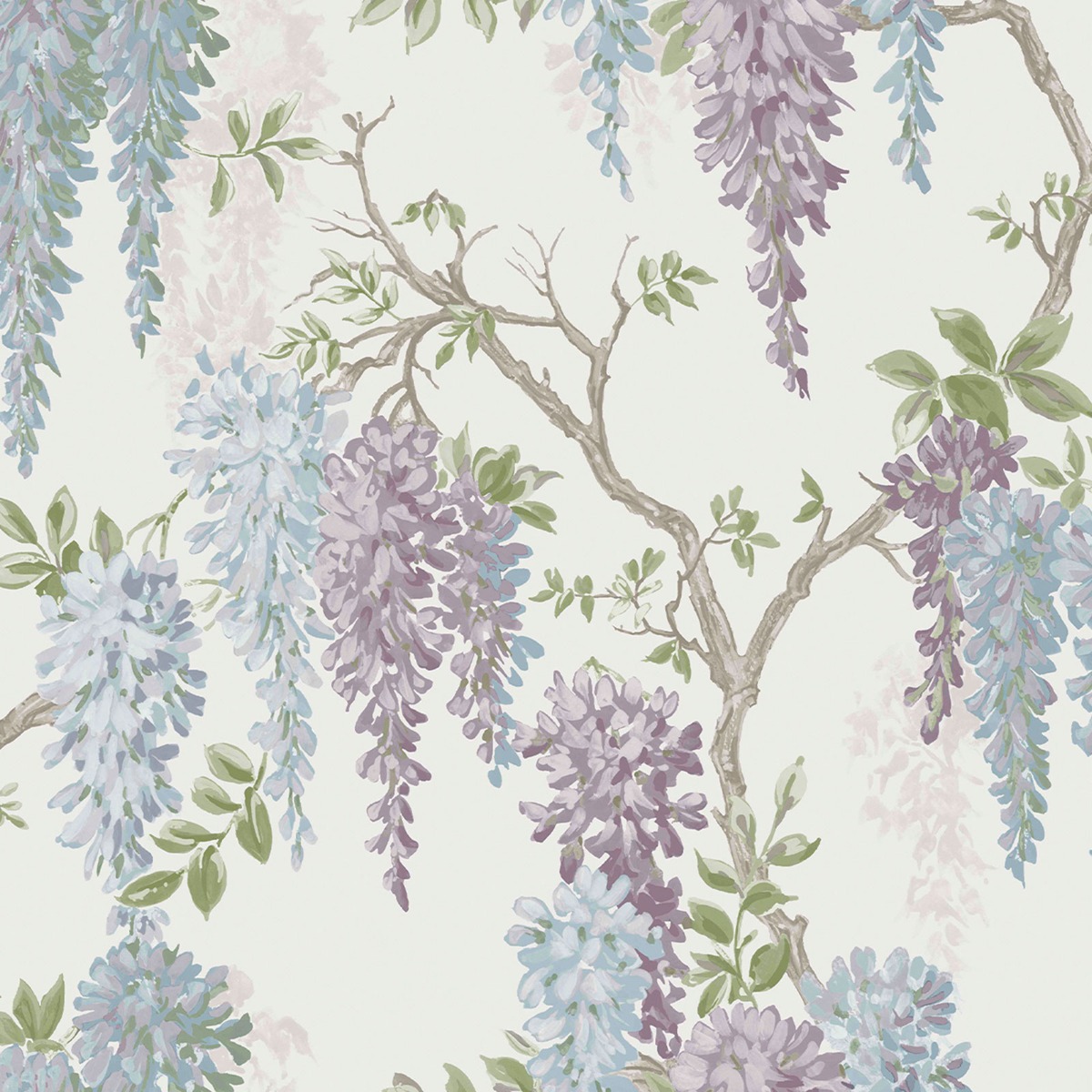 Laura Ashley Wisteria Garden Wallpaper Pale Iris 113356