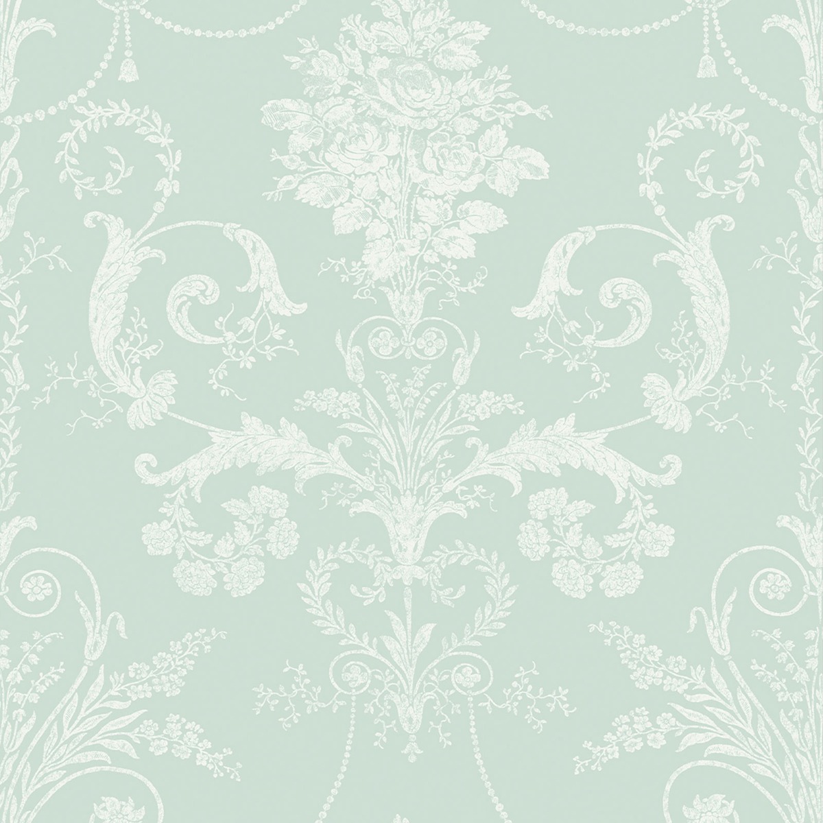 Laura Ashley Josette Damask Wallpaper Duck Egg 113380
