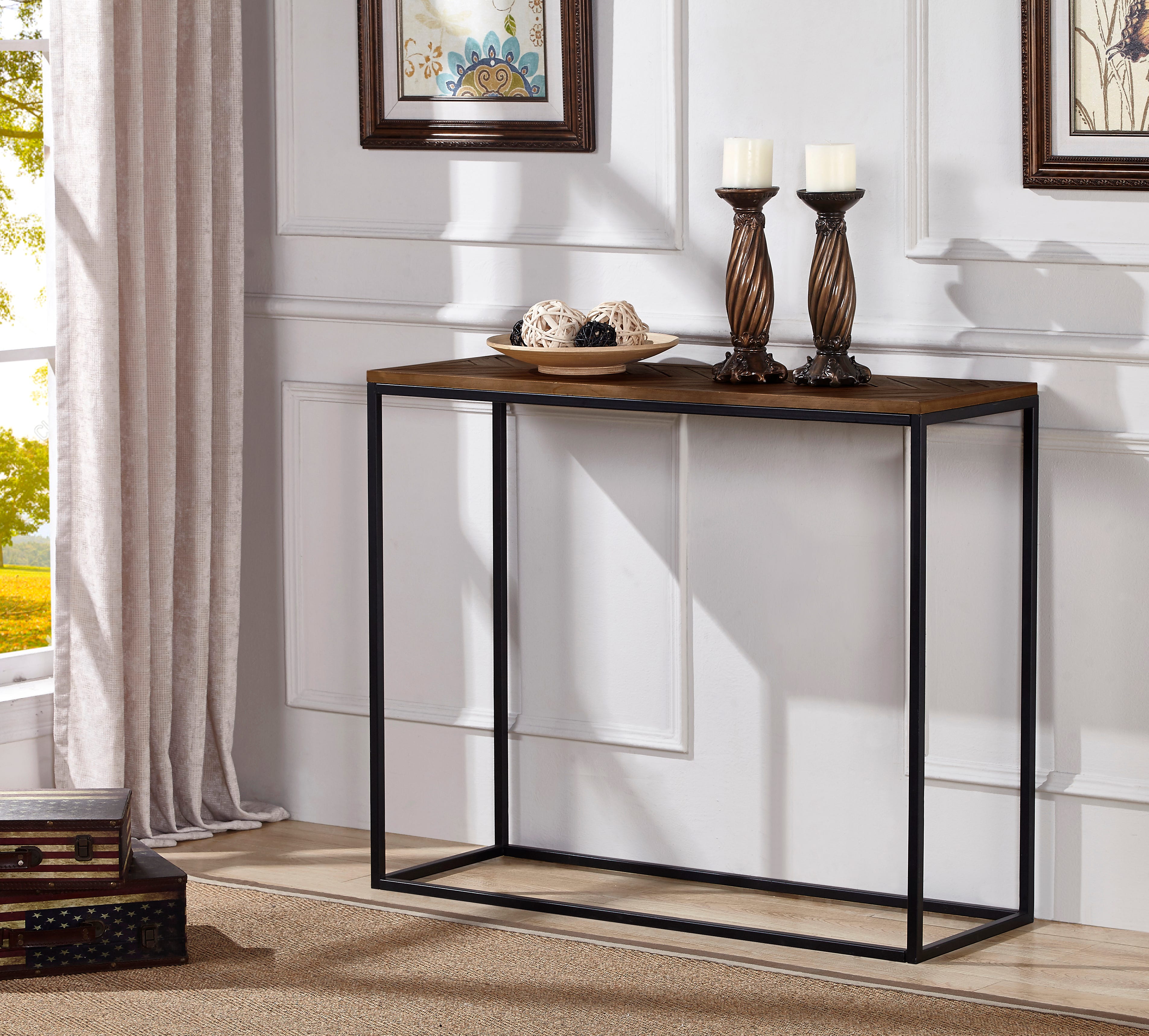 Charles Bentley Chevron Console Table