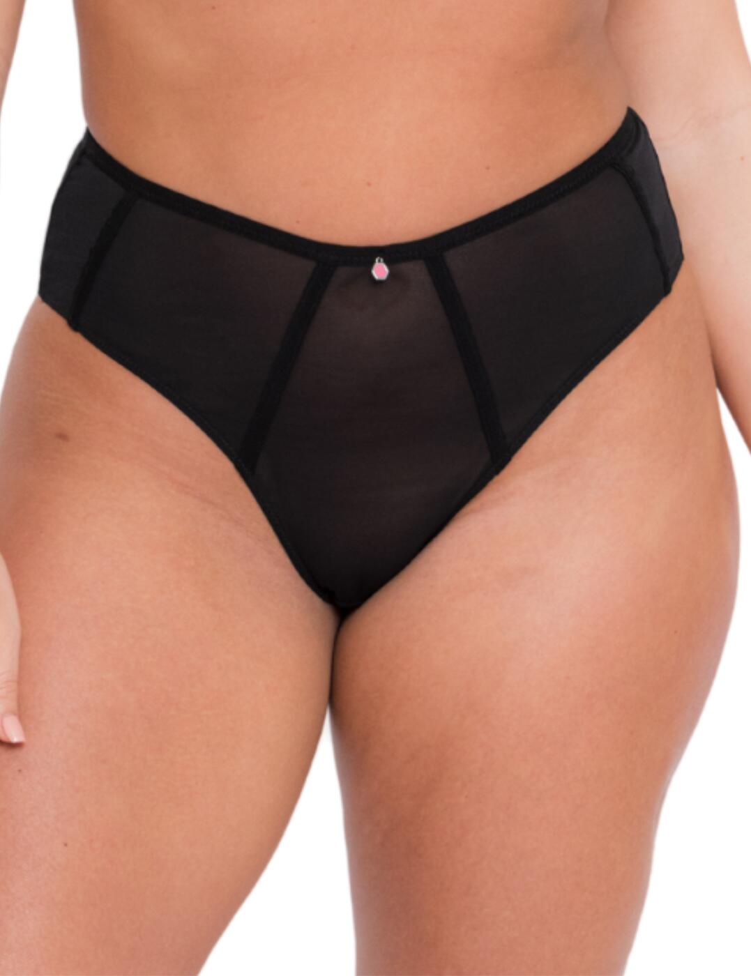 A piece to flatter any figure. Brought to you from the Elementary collection by Curvy Kate. A high-rise waist means it sits perfectly on your waistline hugging your figure to accentuate your curves. A deep waistband offers tummy coverage whilst creating cheeky moderate rear coverage. A small adornment is added on the front for extra glamour. Combined with the accent detailing surrounding the cut out section it creates a simple yet bold style. High cut legs help create the illusion of elongated legs.