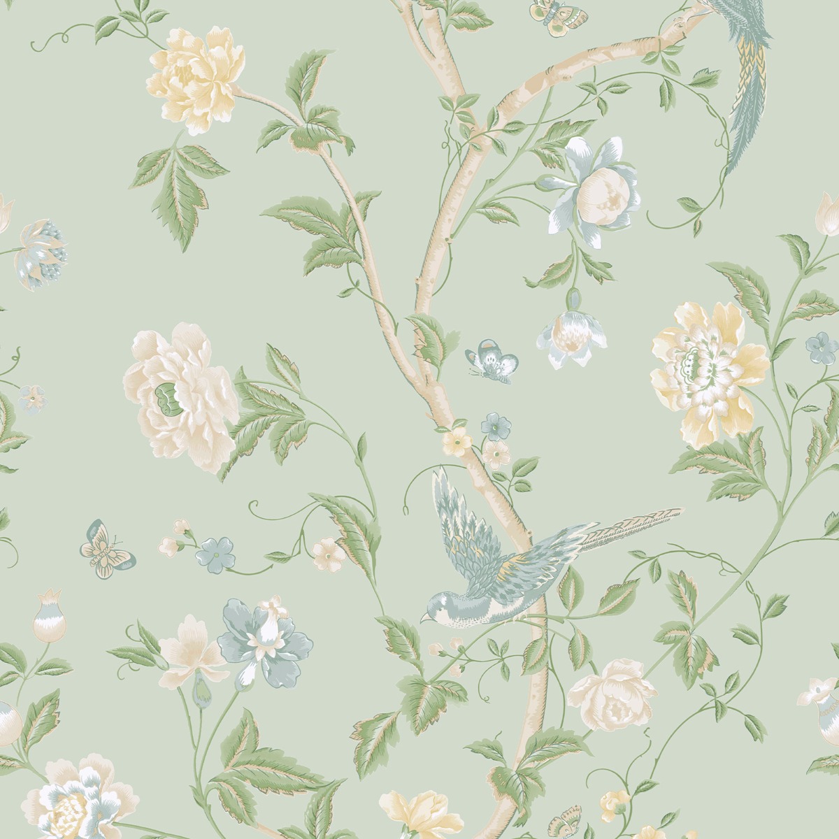 Laura Ashley Summer Palace Wallpaper Eau de Nil 121407