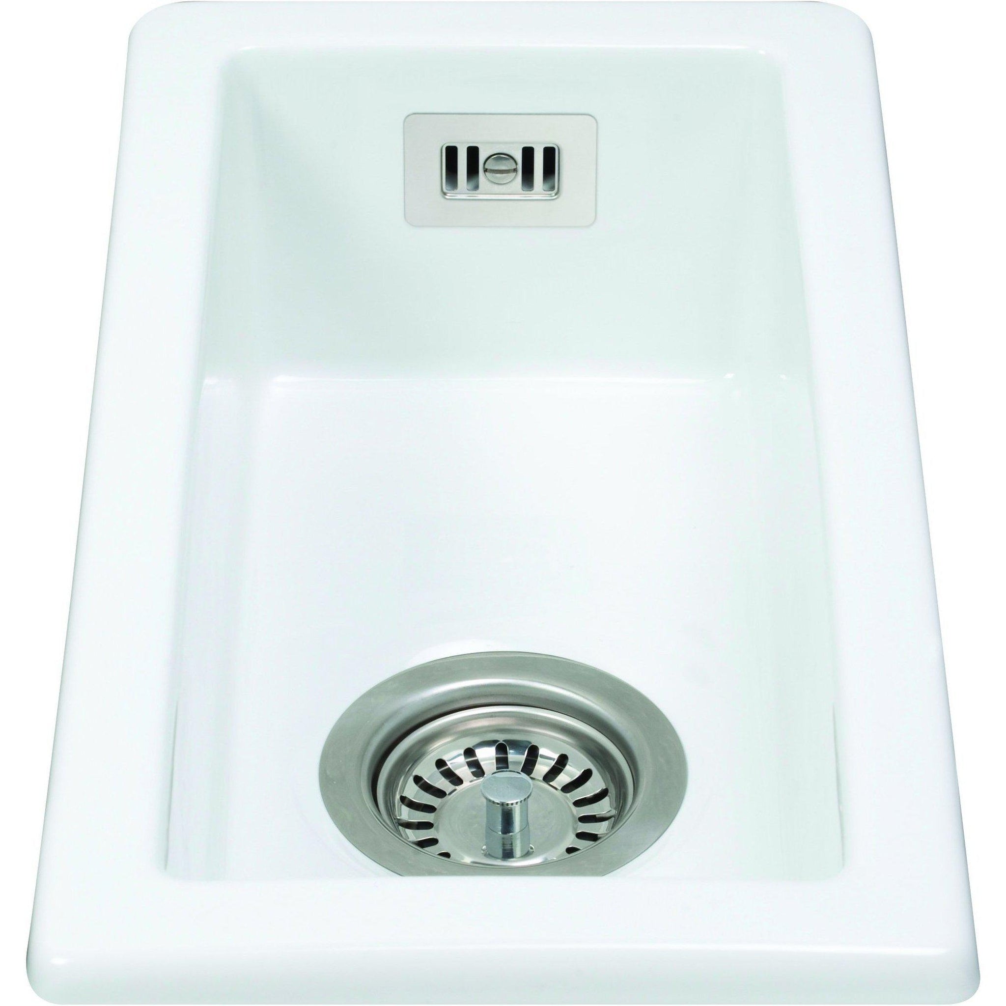 Cda Kc41wh Undermount Single Bowl Ceramic Belfast Sink White