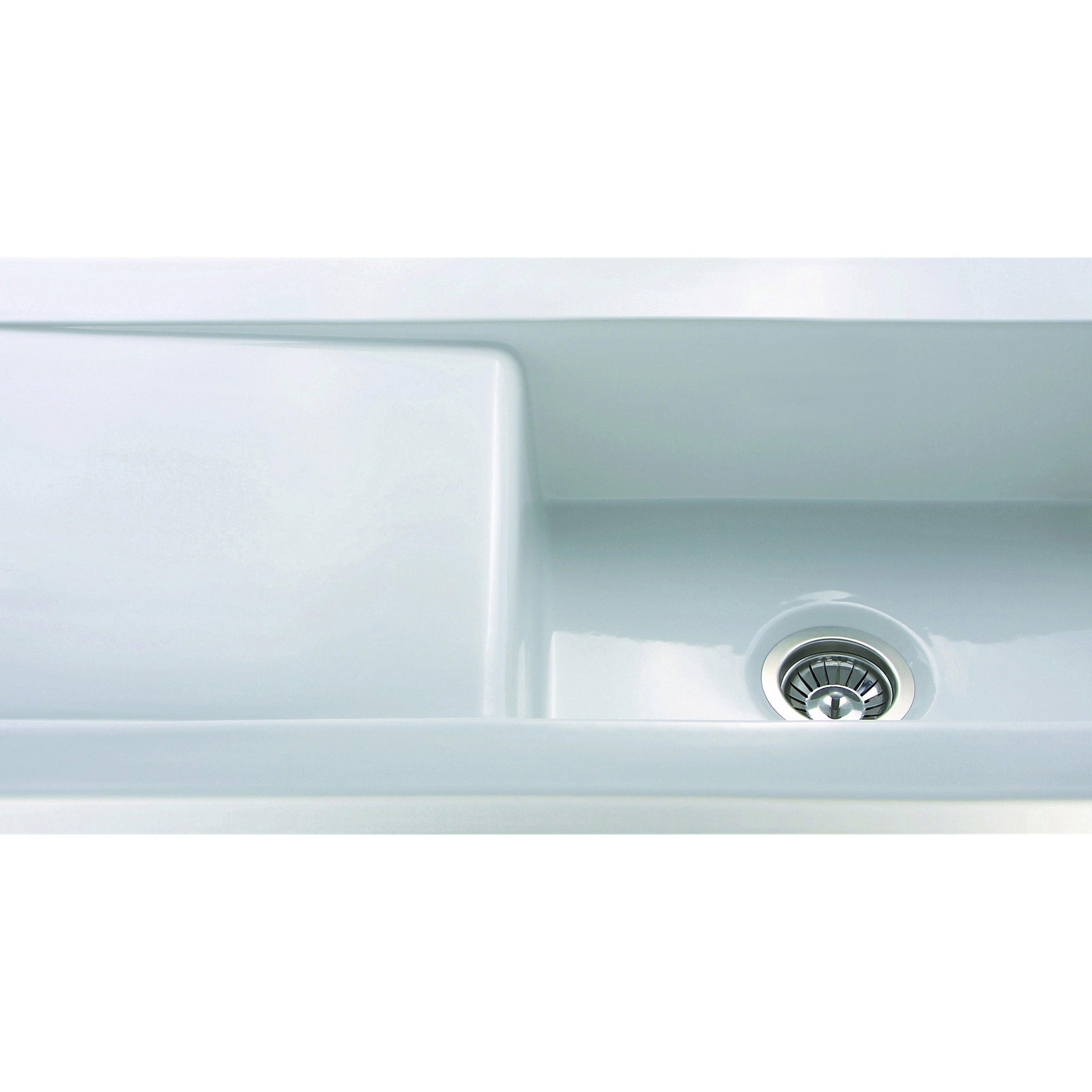 Cda Kc73wh Inset Ceramic Single Bowl Sink White