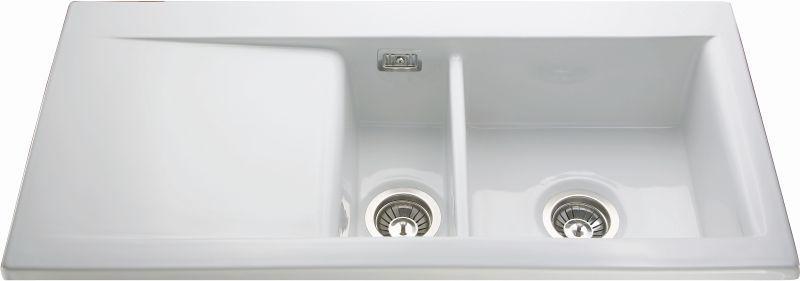 Cda Kc74wh Inset Ceramic 15 Bowl Sink White