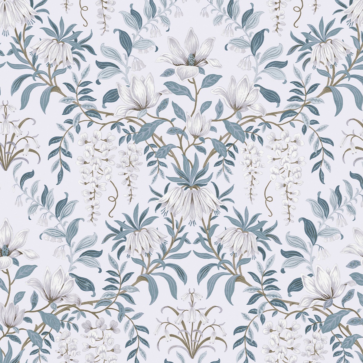 Laura Ashley Parterre Wallpaper Off White / Seaspray 113405