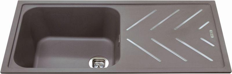 Cda Kg81gr Single Bowl Composite Sink With Steel Drainer Bars Graphite