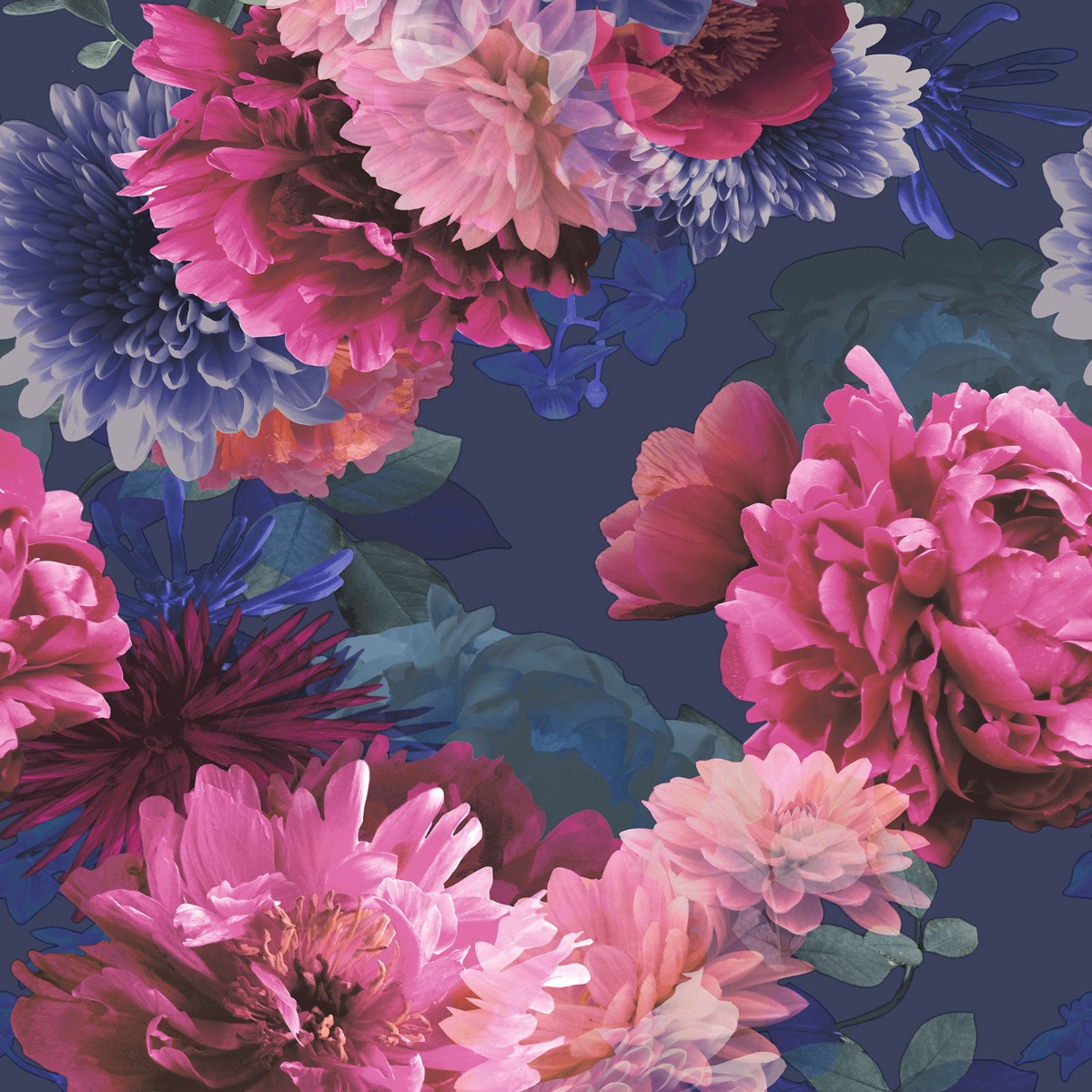 Muriva Ltd Lipsy Issey Blue Wallpaper 10m x 53cm, Blue