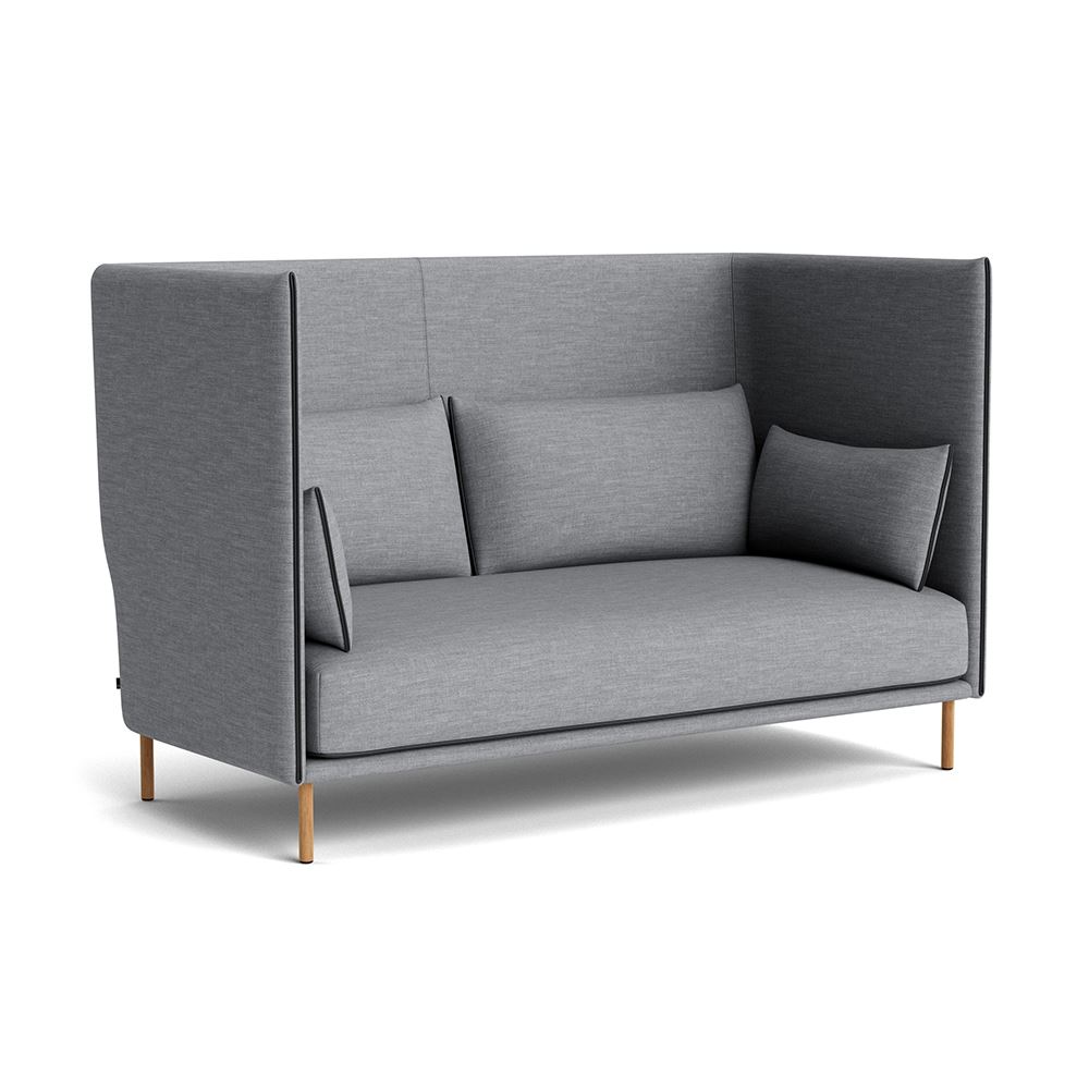 Silhouette 2 Seater Sofa High Backed Chromed Steel Legs Black Leather Piping With Remix 143
