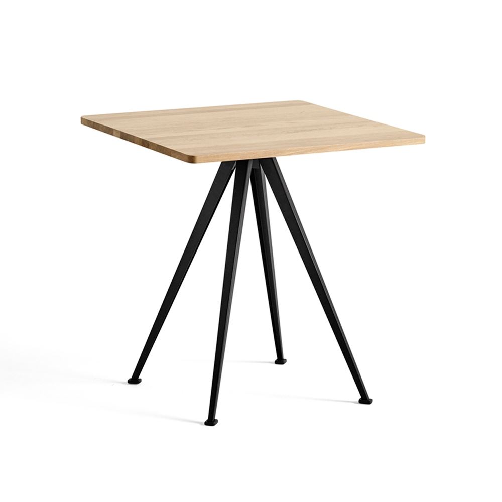 Hay Pyramid Cafe Table 21 Matt Lacquered Oak Black Coated Steel Square Light Wood Designer Furniture From Holloways Of Ludlow