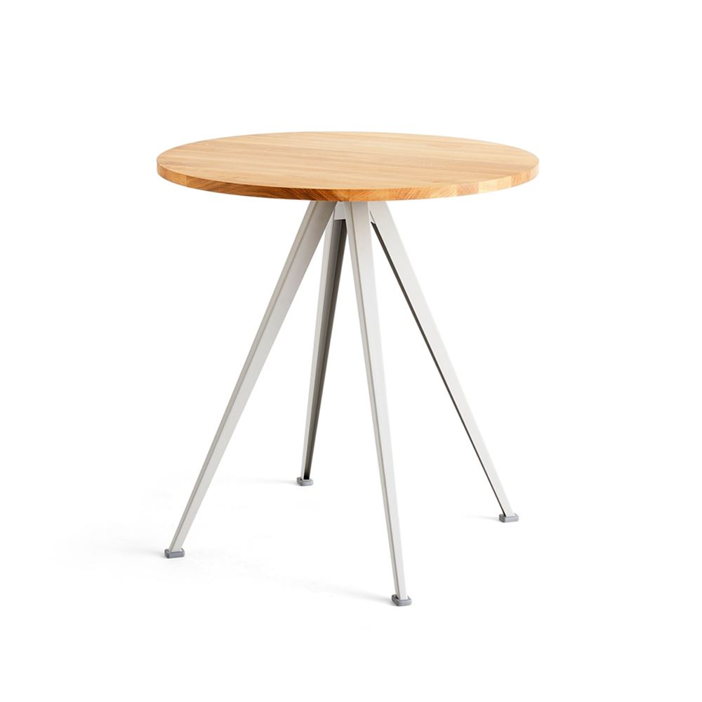 Hay Pyramid Cafe Table 21 Oiled Oak Beige Coated Steel Round Light Wood Designer Furniture From Holloways Of Ludlow