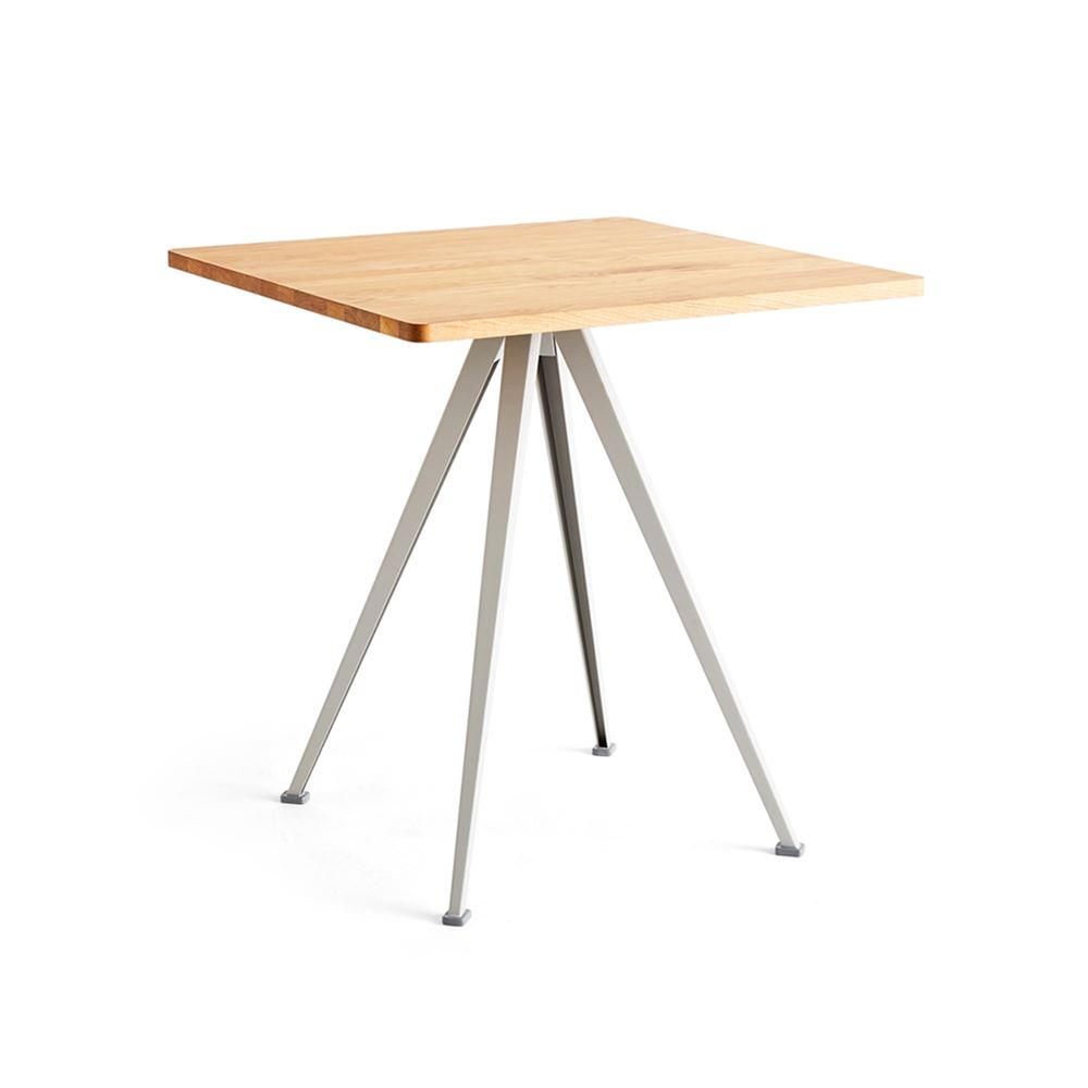 Hay Pyramid Cafe Table 21 Oiled Oak Beige Coated Steel Square Light Wood Designer Furniture From Holloways Of Ludlow