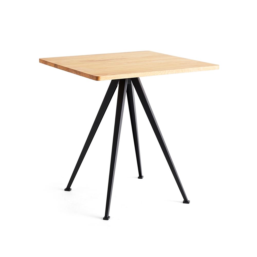 Hay Pyramid Cafe Table 21 Oiled Oak Black Coated Steel Square Light Wood Designer Furniture From Holloways Of Ludlow