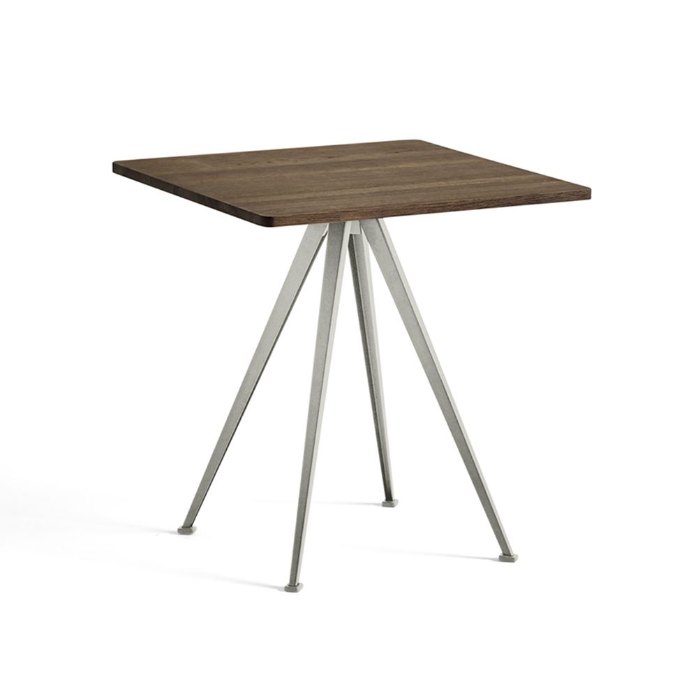 Hay Pyramid Cafe Table 21 Smoked Oak Beige Coated Steel Square Dark Wood Designer Furniture From Holloways Of Ludlow