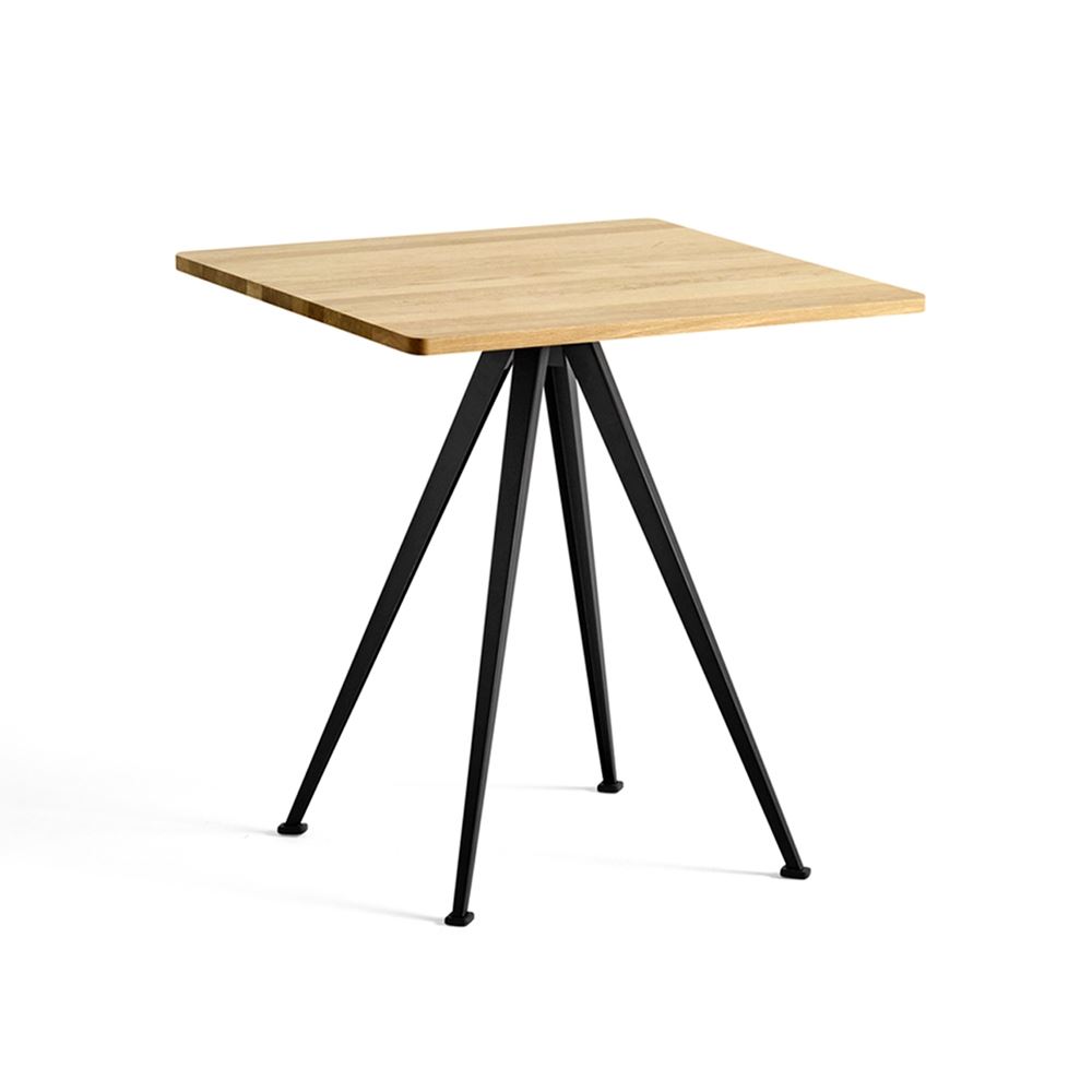 Hay Pyramid Cafe Table 21 Clear Lacquered Oak Black Coated Steel Square Light Wood Designer Furniture From Holloways Of Ludlow