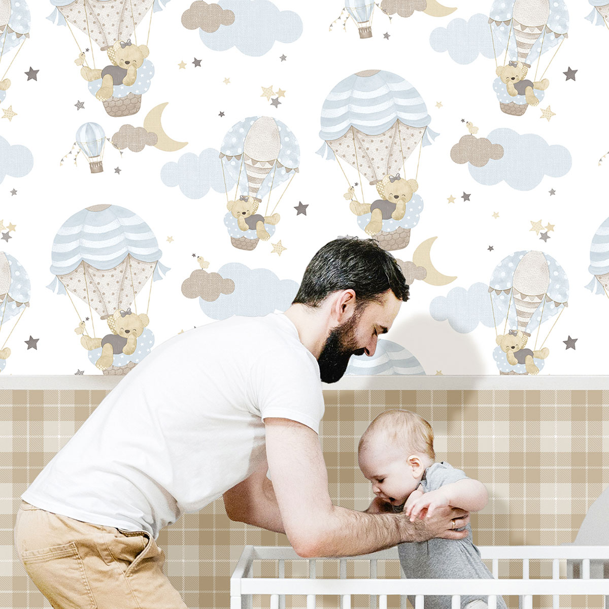 Galerie Little Explorers 2 Check Plaid Beige Wallpaper 14872, Cream