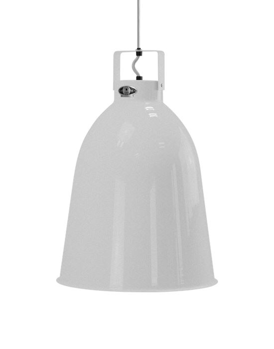 Jielde Clement Pendant Large Silver Grey Gloss White Interior Grey Designer Pendant Lighting