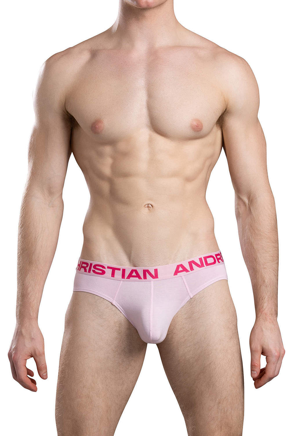 Andrew Christian Almost Naked Happy Modal Brief mens underwear bikini – fabulously soft male micro slip in cute pink. Shop pouch panties for him online