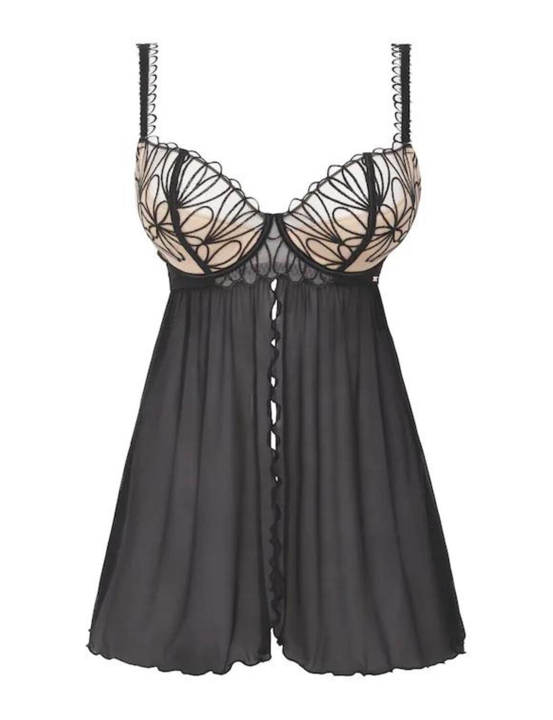 This elegant babydoll from Figleaves' Artistry collection is chic and playful, with the non-padded cups featuring delicate floral embroidery and boasting a sheer upper cup for a flirty look. The cups are underwired for support and the straps are adjustable to get the perfect fit. The lower part of this babydoll is split down the middle, cascading gently to your mid-thigh for a lightweight, flowing effect. There are beautifully scalloped edges to add a perfectly charming finishing touch.  Underwired Non-padded Floral embroidered design Sheer upper cups Adjustable straps Mid-thigh length Scalloped edges Split flowing design Country of origin: China Composition: 73% Polyamide &pipe; 15% Polyester &pipe; 12% Elastane Listed in UK sizes  58631-103052-1346926 XZ016 Babydoll
