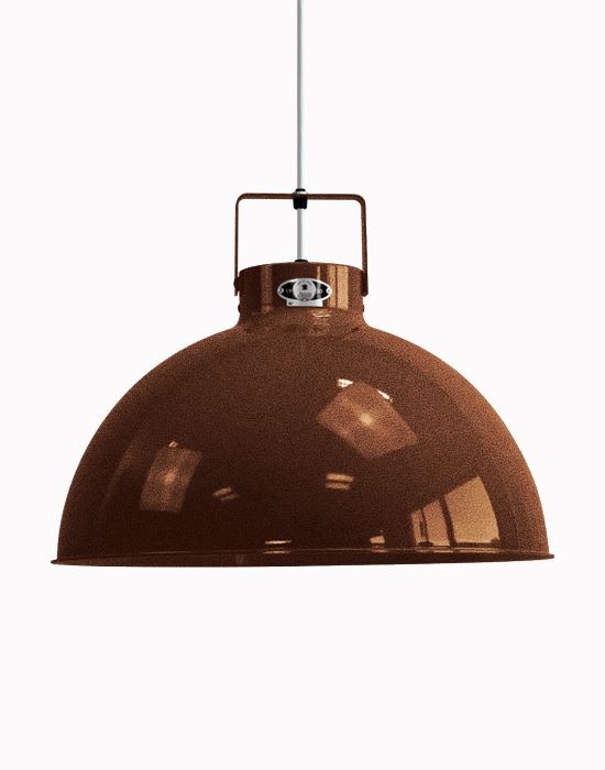 Jielde Dante Pendant Medium Copper Hammered White Gloss Designer Pendant Lighting