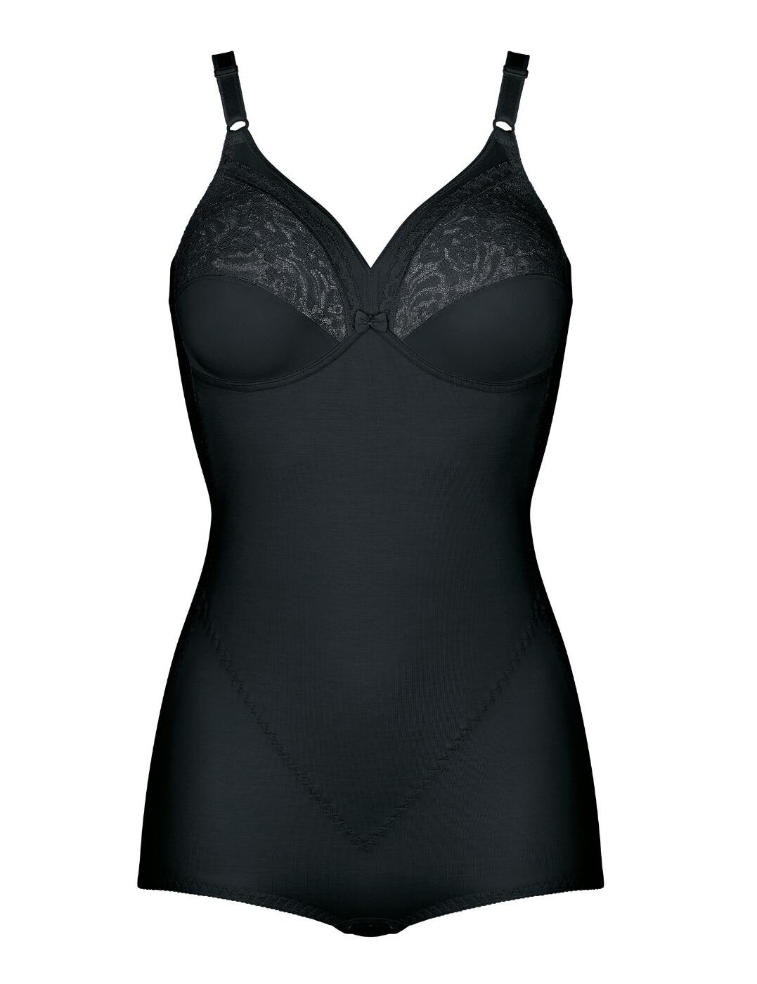 New from Triumph, the Formfit Bodyshaper will ensure you look and feel your best, whatever the occasion. Soft, supportive material is combined with shaping secrets, all tied together with feminine lace designs to create a range with both comfort and style. The cups are un-padded for a very natural look and feel. The shaping panel on the stomach also helps pull in the stomach for a more svelte look. This design secures with a hook and eye closure at the gusset and has adjustable straps to find your unique fit.  Soft feel fabric for a luxurious feel Un-padded for a natural look Low cut neckline for added wow-factor Shaping panel on the stomach Adjustable straps Hook and eye closure at the gusset Soft cup with no underwire Finished with pretty lace cups and a dainty bow Composition: 54% Polyamide &pipe; 22% Cotton &pipe; 19% Elastane &pipe; 5% Polyester Listed in UK sizes  59342-104015-1362736 10166788 Body