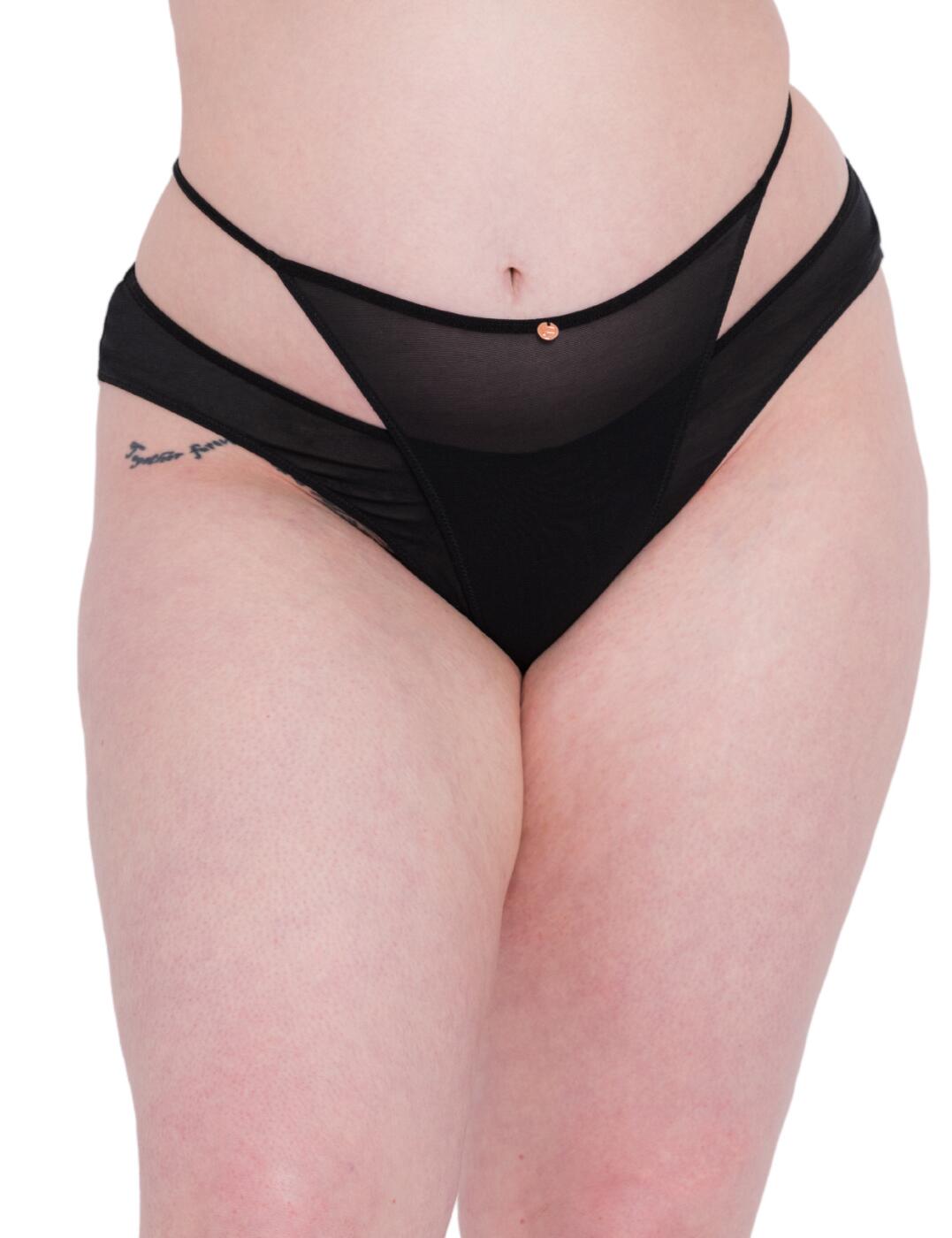 A seductive layered brief your collection is dreaming of. This Brazilian brief is brought to you from the Peep Show collection by Scantilly by Curvy Kate. Offering moderate rear coverage it creates a cheeky exposure. The piece is made entirely from sheer stretch mesh to create a tantalising look. The layering of the mesh creates a little added modesty. As well as a seductive style that sits flawlessly on your hips, creating a g-string looking affect, with extra comfort. The legs are high cut to add an added heir of glamour to the piece with a leg elongating affect.  Brazilian brief Moderate rear coverage Sheer stretch mesh Layered mesh adds modesty G-string affect that sits along your waistline Mid-rise style that sits on your hips for cut-out style High cut legs Country of origin: China Composition: MAIN: 90% Polyamide &pipe; 10% Elastane GUSSET LINER: 100% Cotton Listed in UK sizes  58695-103137-1348247 ST029202 Brazilian Brief