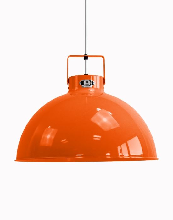 Jielde Dante Pendant Medium Orange White Gloss Orange Designer Pendant Lighting