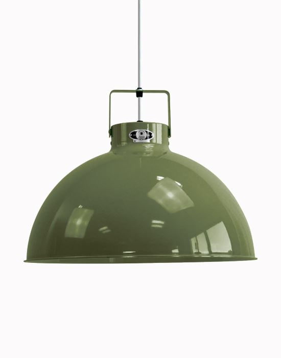 Jielde Dante Pendant Medium Olive Silver Gloss Green Designer Pendant Lighting