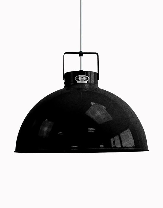 Jielde Dante Pendant Medium Black Hammered Silver Gloss Designer Pendant Lighting